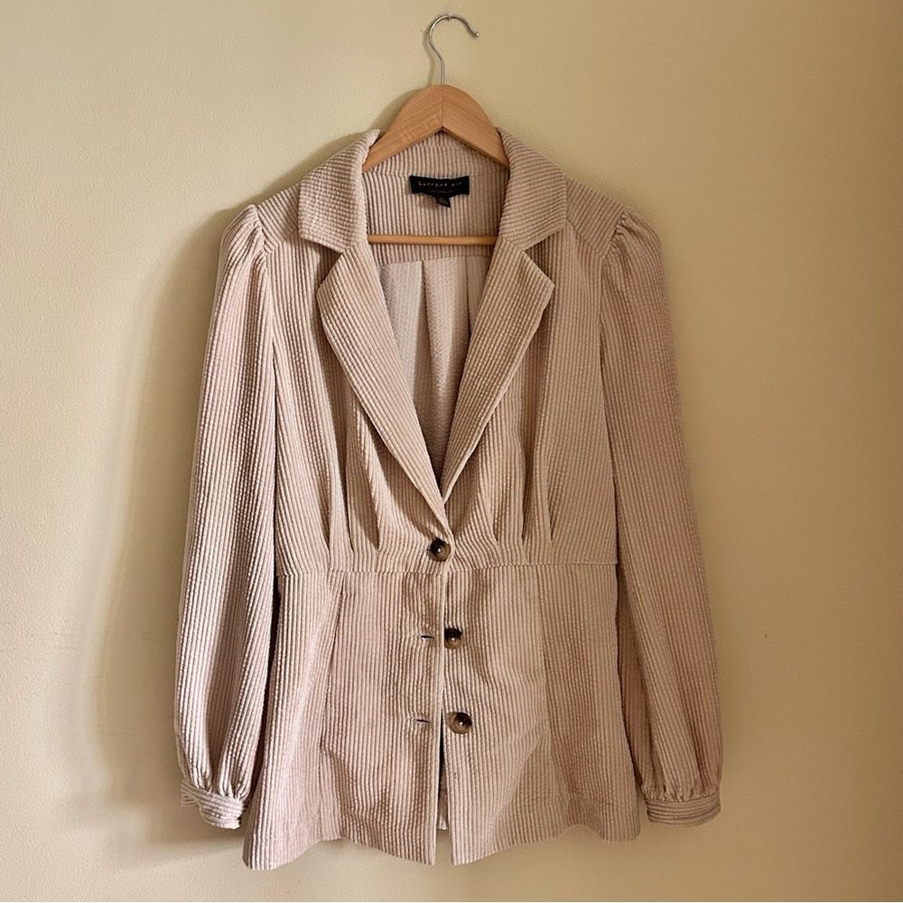 Anthropologie current air Ribbed Cream Blazer size S